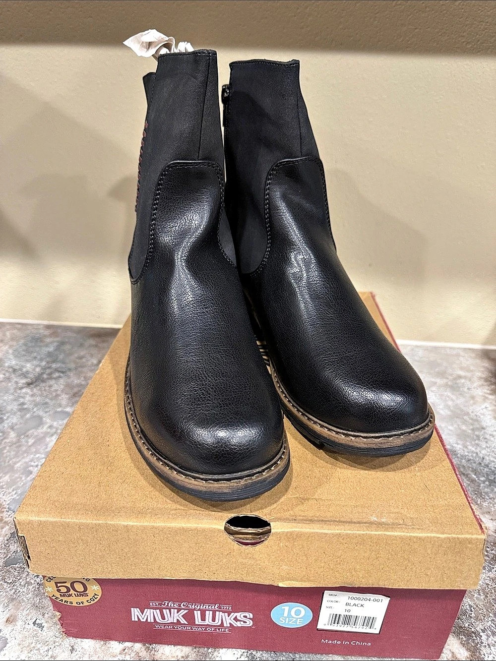 Muk Luks Logger Niagara Boots Black Ankle Boots